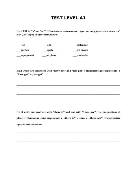 Sample A1 Level