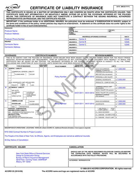 sample acord 25
