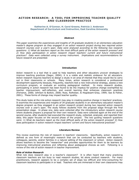 sample action research
