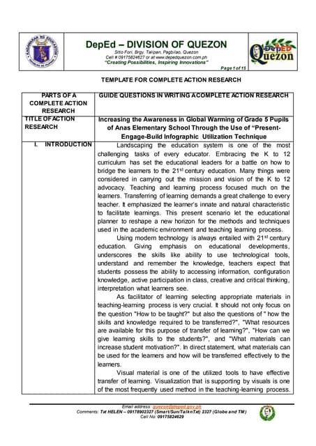 Sample Action Research In Mapeh
