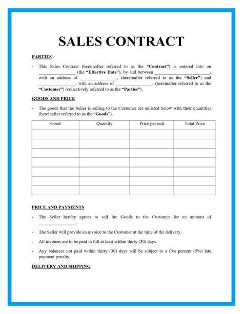 sample annual product sales contract
