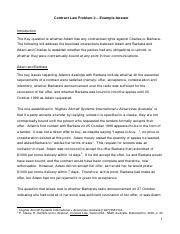 Sample Answer Contract Law Problem Question