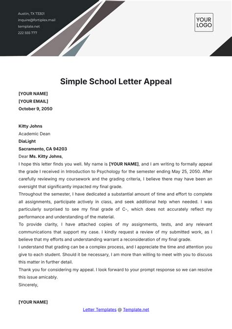 Sample Appeal Letter For Primary School Admission