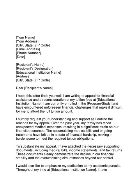 sample appeal letter for tuition refund