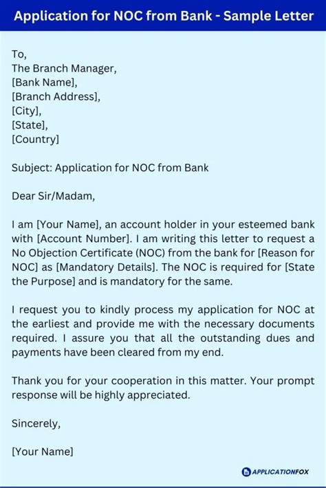Sample Application For Noc Letter To Ito
