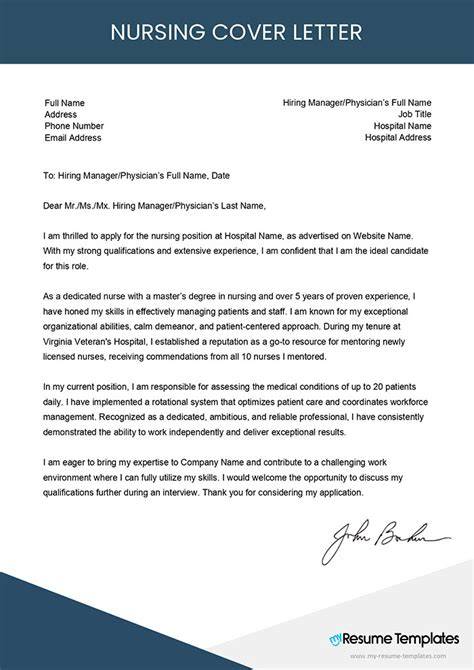 sample application letter for nursing training