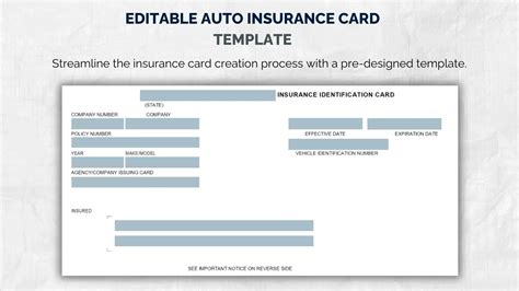Sample Auto Insurance Cards Template