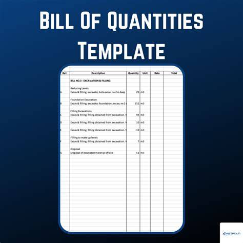 sample bill of quantity for house construction