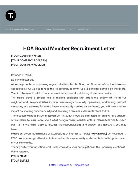 Sample Board Recruitment Letter