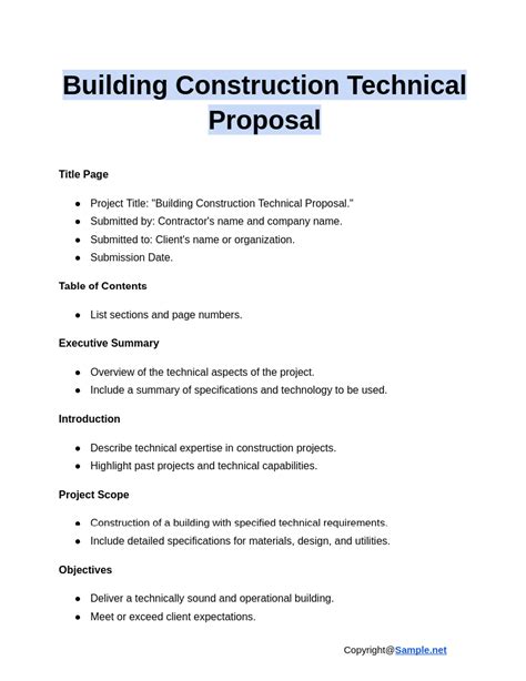 sample building construction proposal