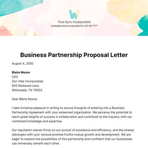 sample business partnership proposal letter