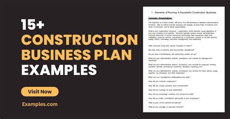 Sample Business Plan For Construction Company