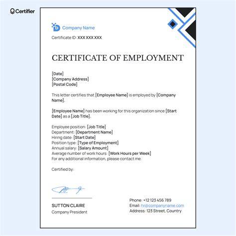 sample certificate of employment for nurses