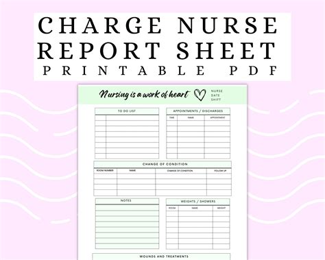 sample charge nurse shift report form