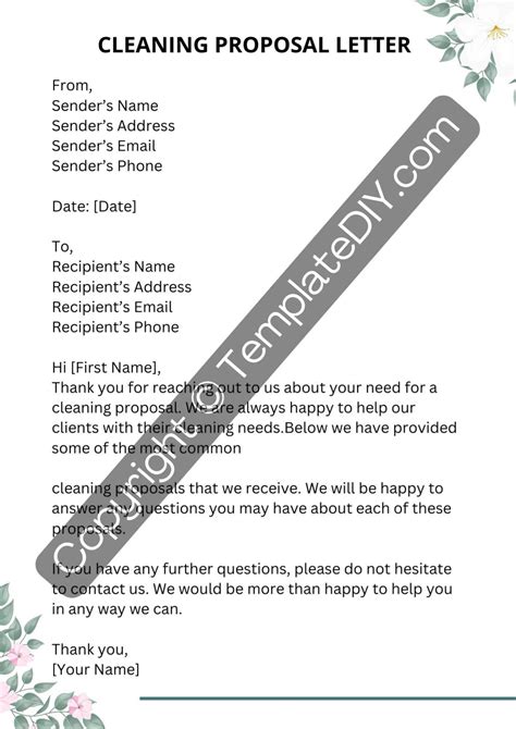 sample cleaning proposal letter office