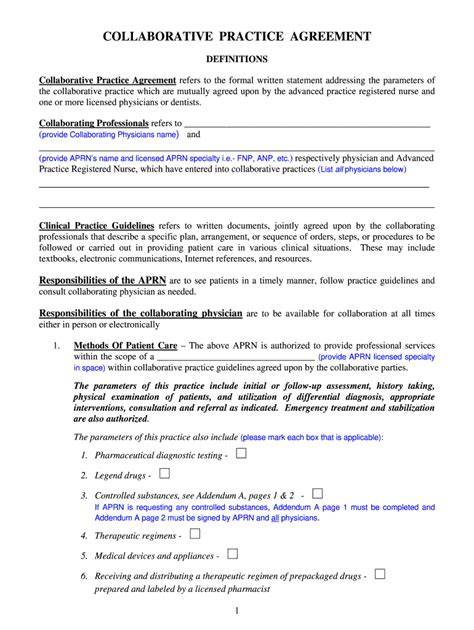 sample collaborative practice agreement