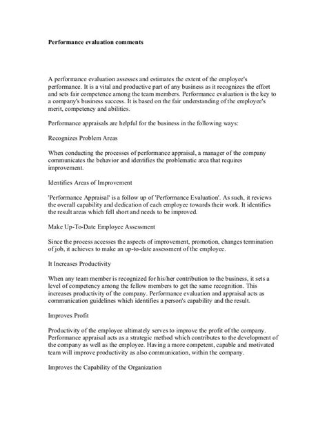 Sample Comments For Paraprofessional Evaluations