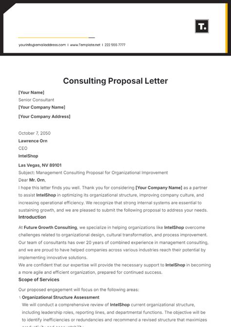 sample consultant fee proposal letter