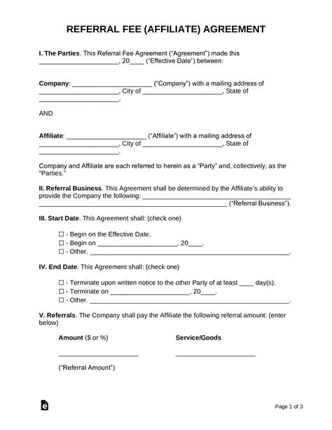 sample contract for referral fee