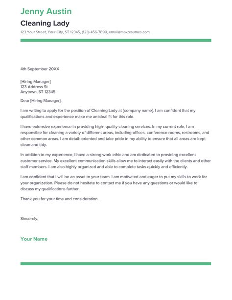 Sample Cover Letter For Cleaning Contract