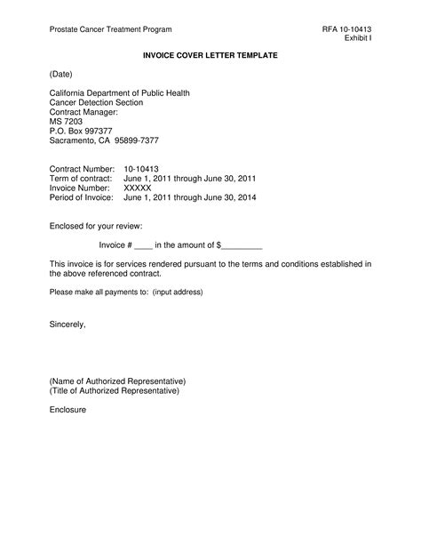 Sample Cover Letter For Invoice Submission