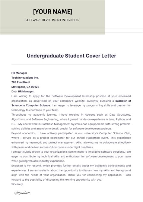 Sample Cover Letter For Student Ambassador Position