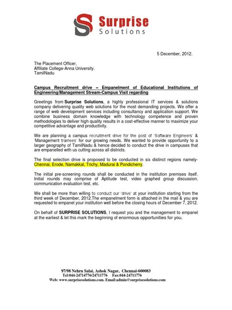 sample covering letter for empanelment request