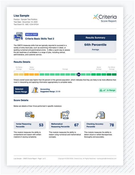 sample criteria basic skills test