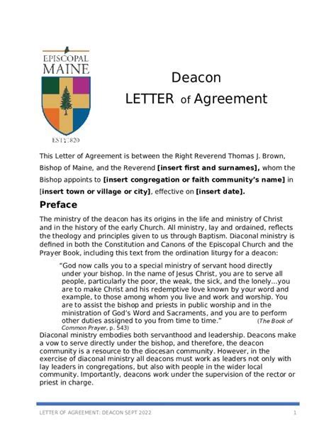 Sample Deacon Introduction Letter
