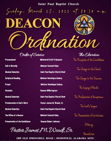 Sample Deacon Ordination Service Program