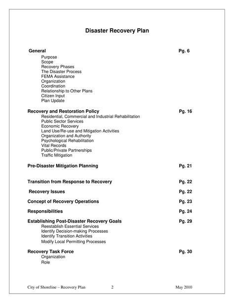 sample disaster recovery plan informatica