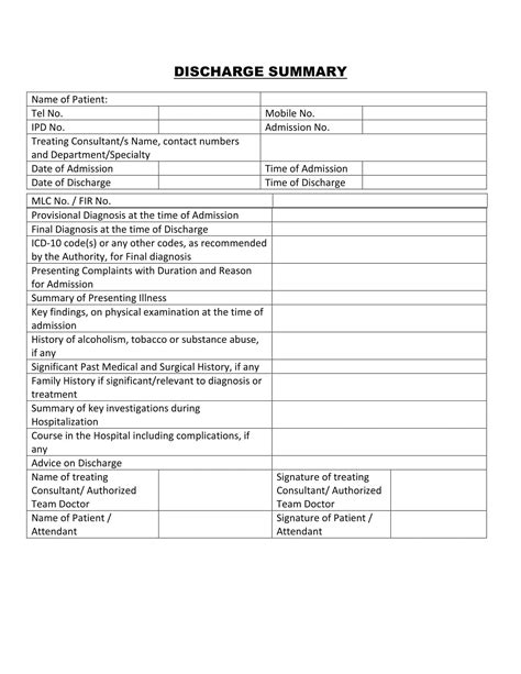 Sample Discharge Summary For Substance Abuse