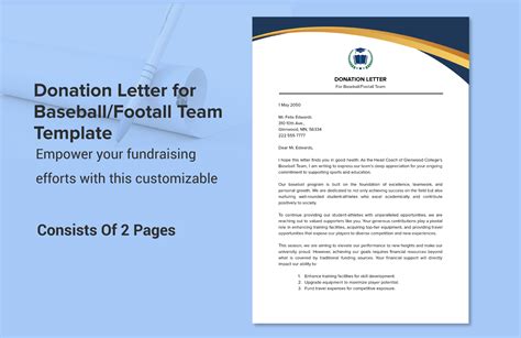 sample donation request letter baseball team