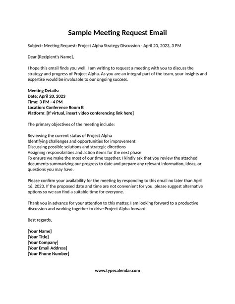 sample email requesting meeting with business executive