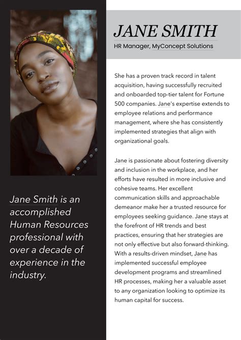 sample employee biography