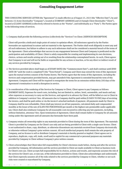 Sample Engagement Letter For Engineering