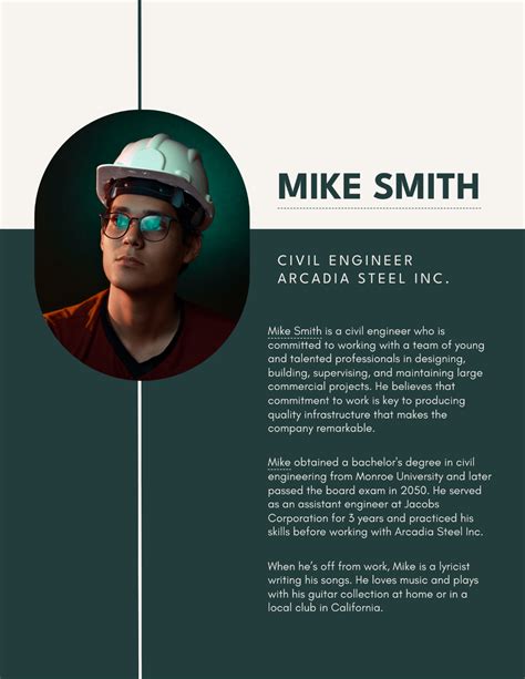 sample engineering biography