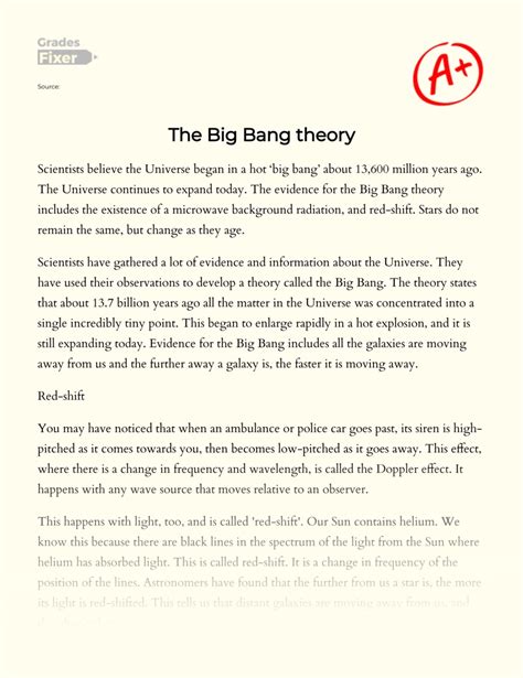 Sample Essay On Big Bang Theory Essayhomworkhelp Org Beyond The Big Bang Worksheet - Beyond The Big Bang Worksheet