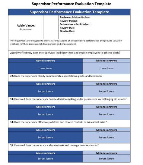 sample evaluation comments for supervisor