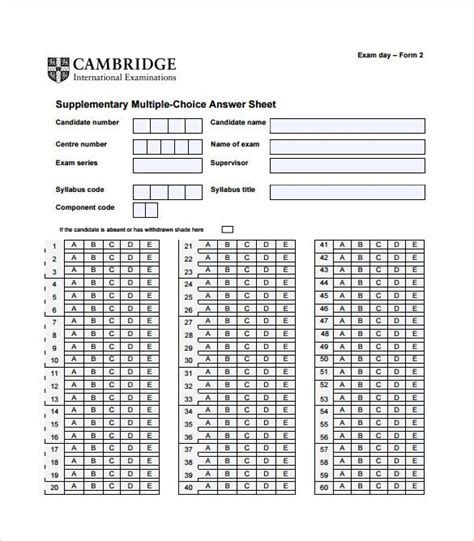 Sample Exam Paper Answer Sheet V2011 Astqb