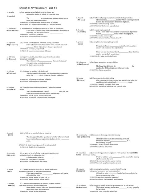 Sample Examination Iii Ap English Answers