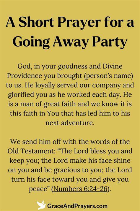 Sample Farewell Prayers