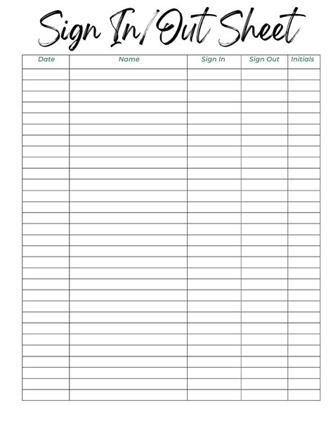 Sample File Sign Out Form Employee Bing