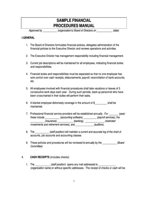 sample financial procedures manual safe wise