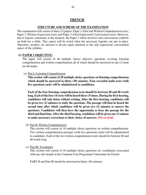 Sample French Questions In Bece 2014