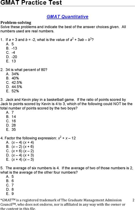 sample gmat math questions