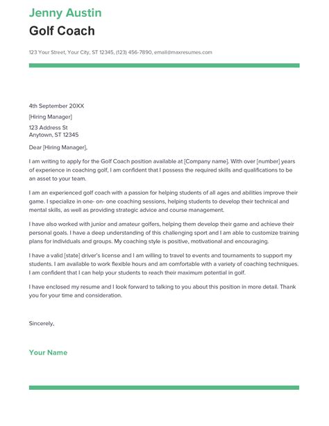 Sample Golf Recruiting Letters