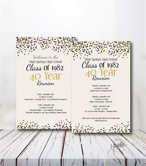 Sample High School Reunion Program Template