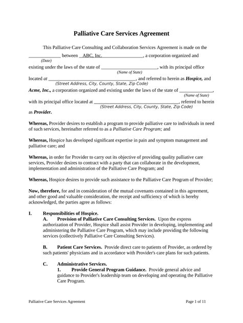 Sample Hospice Contract With Snf