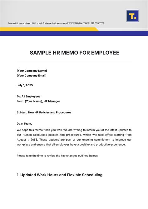 sample hr memo regarding time clock